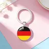Llavero de gema de tiempo de bandera nacional de la OTAN Estados Unidos Reino Unido Francia Alemania joyería llavero colgante