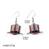 Joyería con temática del Día de la Independencia, Día Nacional Americano, collar de cadena y pendientes de Estrellas y Franjas, accesorios de estilo casual americano al por mayor