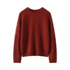 Nuevo suéter de cachemira para mujer, cuello redondo, jersey, color liso, simple, cómodo y versátil