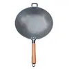 Olla de hierro fundido antiguaOlla tradicional de hierro fundido hecha a mano para uso doméstico, sartén antiadherente sin recubrimiento para estufas de gas