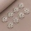 Cobre Vintage Color Plata Grueso que Conserva el Color Cuentas de Loto Accesorios de Material de Cuenta Suelta para Pulsera Collar Joyería Hecha a Mano