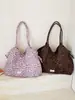 Bolso Tote Versátil de Ante con Estampado de Leopardo Vintage Doble Cara de Nicho de Gama Alta Gran Capacidad para Viajes Diarios Bolso de Hombro Versión Coreana
