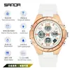 Popular Reloj Electrónico para Hombre Sanda Impermeable para Exteriores Tendencia de Moda Tecnología Negra Multifuncional Despertador para Hombre Reloj Cronógrafo