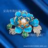 Broche de flor de peonía tridimensional de alta gama para mujer, exquisito, moda nacional, nuevo estilo chino, ramillete, temperamento clásico, flor, cheongsam, hebilla para ropa china