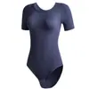 Roupas de Yoga Cruzadas em Forma de T Secagem Rápida Respirável Macacão Justo Modelador de Corpo Gola Redonda Calcinha com Fio Macacão Atacado