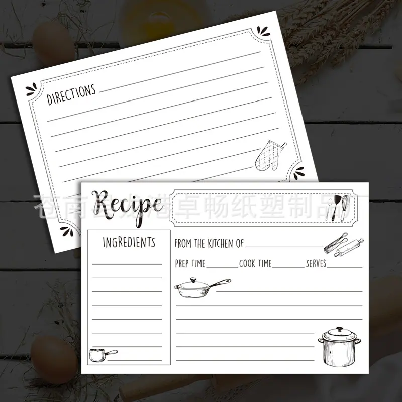 亚马逊热卖食谱卡 配料卡 recipes定制