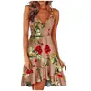 Vestido de Verano 2027 Amazon para Mujer Moda Sexy Escote en V Sin Tirantes Sin Mangas Espalda Descubierta Estampado de Vendaje Fluido