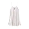 Bata de Crepé para Mujer Primavera y Verano, Cómodo Vestido de Casa de Gasa de Algodón Absorbente de Sudor, Camisola de Noche, Nuevo Vestido Floral Holgado