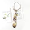 Corbata Jk para Mujer, Pajarita a Cuadros Marrones Estilo Japonés, Decoración para Camisa Casual, Pajarita sin Corbata, Estilo Universitario, Hecha a Mano por Hombres Dk