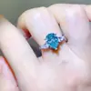 Anel de moissanita gota d'água verde feminino moda três pedras diamante luxo leve europeu e americano mais vendido anel de casal atacado