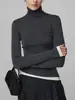 Camiseta de punto de cuello alto de color contrastante, estilo dos piezas falsas, para mujer, otoño e invierno, engrosada, corte ajustado, suéter interior de manga larga, top de lana