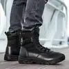 Botas de Combate de Cano Alto, Novas Botas de Treinamento ao Ar Livre, Sola de Borracha Antiderrapante e Resistente ao Desgaste Botas de Caminhada, Botas de Caminhada para Deserto, Sapatos de Treinamento Militar