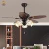 Lámpara Ventilador de Comedor de Lujo Estilo Americano Vintage Retro para Dormitorio Estudio Viento Suave Silencioso Lámpara de Protección Ocular