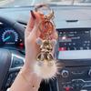 Chaveiro de Carro Urso Cartoon Criativo Galvanizado Cabelo de Visão Pega-Chaves Fofo Pingente de Diamante Casal Chaveiro Presente
