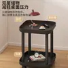 Mesa de Centro Dupla Camada Mini Móvel para Uso Lateral de Sofá, Mesa Pequena Minimalista, Prateleira Pequena de Armazenamento de Cabeceira para Quarto e Varanda