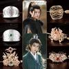 Coroa de Cabelo Masculina Hanfu Antiga Adereços para Filmes e Dramas Televisivos Acessórios de Cabelo Coroa de General Retro para Artes Marciais Dourado Prata Antigo