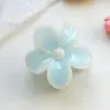 Novo Presilha de Cabelo Flor Colorida em Gelatina, Presilha de Cabelo Flor de Frangipani, Presilha para Penteado Semipreso na Parte de Trás da Cabeça, Presilha Tubarão Doce para Cabelo
