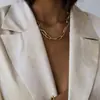 Estilo K de Ins Estilo Simple Cadena con Hebilla Metálica Collar Pulsera de Moda Capa Única Estilo Punk Collar Versátil