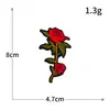 Venda quente bordado de computador estilo nacional rosa flor vermelha grande adesivos de tecido patch adesivo termofusível sem costura acessórios de vestuário