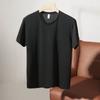 Camiseta de Malla de Bambú Seda de Hielo para Hombre Manga Corta Cuello Redondo 2024 Nueva Sangre de Ciempiés Camiseta Interior para Hombre Verano Color Puro Delgada