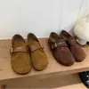 Primer Encuentro Jiping Plano Birkenstock Zapatos Individuales Mujer 2026 Nuevo Retro Hebilla de Cuero Mocasines sin Cordones Mujer