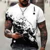 Estilo Caliente Primavera/Verano 2024 Camiseta de Calavera Estampado Digital 3D Manga Corta Tendencia Callejera Moda Camiseta de Cuello Redondo para Hombre