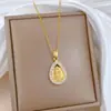 [Acero de Titanio] Retrato de Gota de Agua Europeo y Americano Zircón Elegante Collar Totalmente Incrustado de Diamantes para Mujer Cadena de Clavícula Más Fácil de Combinar Cadena de Acero de Titanio