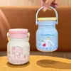 Taza térmica co-branded de Sanrio para niños, taza de gran capacidad de acero inoxidable grado alimenticio 316, alto valor estético, portátil, vaso especial con popote para uso escolar