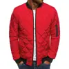 Chaqueta de invierno para hombre de color sólido transfronteriza, chaqueta acolchada de algodón con rombos, chaqueta acolchada de algodón para hombre con cuello alto, chaqueta acolchada de algodón cálida