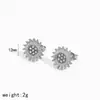 Pendientes Transfronterizos de Acero Inoxidable con Incrustaciones de Diamantes Geométricos para Mujer, Modernos y Versátiles, Estilo Lujo Ligero, Pendientes de Estrella Sol con Diamantes Punteados
