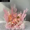 Novo Suporte de Chão para Flores de Casamento 50cm Flores Realistas Decoração de Casamento Arranjo de Flores Palco T Flores para Corredor Flores Artificiais de Casamento
