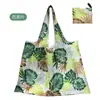 Sacola de compras portátil dobrável grande estampada sacola de supermercado mercearia sacola de pano multiuso sacola de armazenamento atacado em estoque