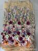 Popular Vestido Estéreo Bordado a Mano con Tela Bordada de Flores Grandes 3D Coloridas Más Vendido Transfronterizo