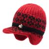 Chapéu de Inverno para Mulheres, Idosas, Chapéu de Lã Tricotado Quente com Forro de Fleece, Chapéu Pulôver com Proteção para Orelhas com Forro de Fleece para Mães de Meia-Idade e Idosas
