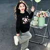 Moletom com Capuz Doce Estampa de Estrela Outono/Inverno 2026 Novo Estilo com Pelúcia Adicional para Bebês e Crianças Pequenas, Blusa Quente
