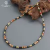 Colar de Contas Artesanal Europeu e Americano Transfronteiriço de Luxo Leve Colorido com Pedra Natural e Concha Design Original Múltiplos Pingentes Corrente para Clavícula
