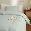 Juego de ropa de cama a rayas y lunares, funda de edredón y funda de almohada de algodón lavado, juego de tres piezas, comercio exterior transfronterizo, estilo simple nuevo, fabricante de Nantong