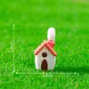 Paisagem em miniatura, chaminé de telha vermelha estilo cartoon criativo e casinha, acessórios de decoração DIY para paisagismo de jardim, ornamentos em miniatura