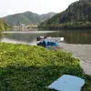 Barco pesquero de jacinto de agua totalmente automático Drenaje de río Canal cortacésped de pesca Barco de corte y limpieza submarina