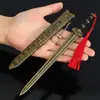 Espada Dragón Dorado Lugar Escénico Ciudad Antigua Modelo de Arma Espada Dragón Dorado con Funda Artesanías Adornos Modelo Juguete para Niño Cuchillo