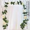 Decoração de Arranjo de Trepadeira de Flores Rosa Artificial para Sala de Estar Interna Pendurada na Parede Envoltório Cobertura de Tubo de Água de Ar Condicionado Trepadeira de Flores Artificiais Feias