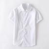 Camisa blanca de algodón puro de media manga para niñas, fina, de verano, para estudiantes de primaria, uniforme escolar, camisa blanca de manga corta para niños grandes