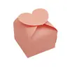 Caja de dulces creativa con lazo Papel perlado rosa caja de regalo pegatina creativa autoadhesiva caja de dulces para boda