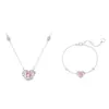 S925 Sterling Silver Guardian colar de coração feminino Rei Glória Da Ji empregada café amor coração em forma de cadeia de clavícula atacado