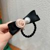 Cetim Preto Rosa rosa grampo de cabelo grampo de cabelo anel de cabelo puro desejo Alto sentido arco mola clipe cocar acessórios para o cabelo para as mulheres