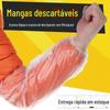 100 mangas descartáveis impermeáveis anti-incrustação plástico transparente espessado cozinha doméstica adulto mangas de churrasco mangas