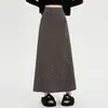 Falda versátil de estilo coreano vintage de cintura alta, suave, de corte holgado y con una hermosa caída, adecuada para otoño e invierno, disponible en versión larga y corta, moderna falda de línea A
