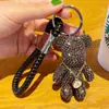 Chaveiro Pingente Cyber Celebridade Ursos Diamante Incrustado Carro Pendurado Controle Remoto Corrente Anel Cordão Personalizado Enfeites Pendurados Masculinos e Femininos