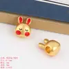 Acessórios para pulseira diy cor-preservação ouro antigo furo grande furo grande coelho fofo rabanete acessórios para colar acessórios de joia atacado