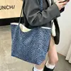 Bolso de Lona Retro con Estampado de Leopardo para Mujer 2026 Verano Nuevo Casual Versátil Gran Capacidad Bolso de Hombro Bolso para Viajar al Trabajo para Mujer